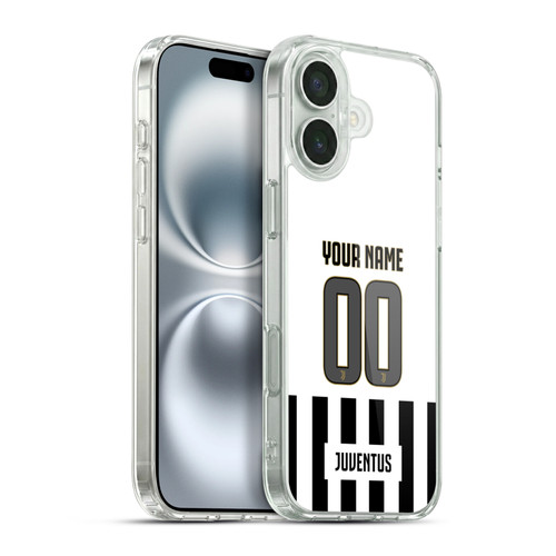 Custom Customised Personalised Juventus Football Club 2026/27 Kit Home Soft Gel Case for Apple iPhone 16 Plus & MagSafe