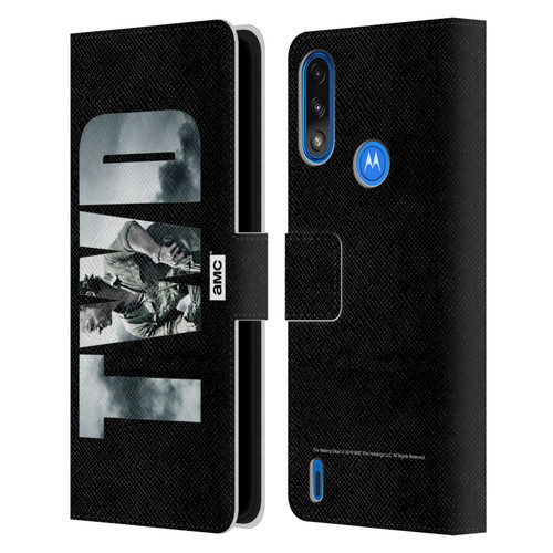 AMC The Walking Dead Logo Landscape Leather Book Wallet Case Cover For Motorola Moto E7 Power / Moto E7i Power
