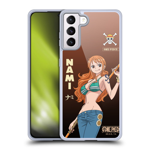 One Piece Graphic Art Nami Soft Gel Case for Samsung Galaxy S21+ 5G