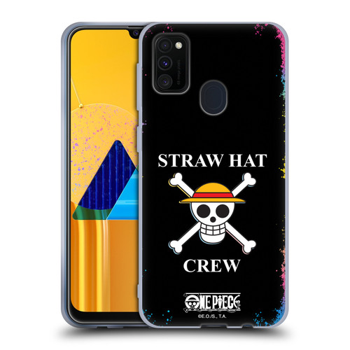 One Piece Graphic Art Colourful Crew Logo Soft Gel Case for Samsung Galaxy M30s (2019)/M21 (2020)