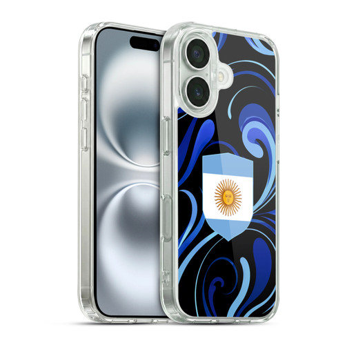 Head Case Designs Football Kit Flags Argentina Argentinian Argentina Soft Gel Case for Apple iPhone 16 & MagSafe