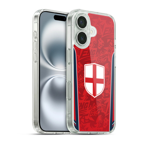 Head Case Designs Football Kit Flags England English St. George Soft Gel Case for Apple iPhone 16 & MagSafe