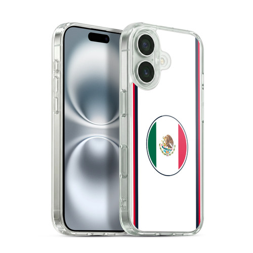 Head Case Designs Football Kit Flags Mexico Mexican México Aztec Soft Gel Case for Apple iPhone 16 & MagSafe