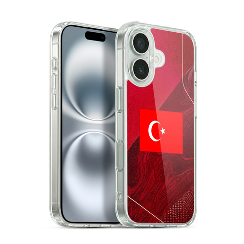 Head Case Designs Football Kit Flags Turkey Turkish Türkiye Türk Soft Gel Case for Apple iPhone 16 & MagSafe