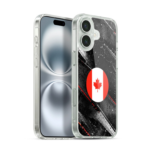 Head Case Designs Football Kit Flags Canada Canadian Maple Leaf Soft Gel Case for Apple iPhone 16 Plus & MagSafe