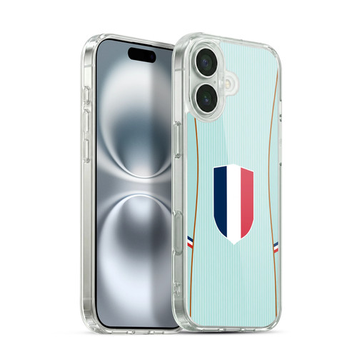 Head Case Designs Football Kit Flags France French Français Soft Gel Case for Apple iPhone 16 Plus & MagSafe