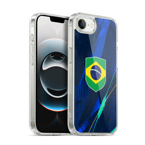Head Case Designs Football Kit Flags Brazil Brazilian Brasil Soft Gel Case for Apple iPhone 16e / Apple iPhone 17e & MagSafe