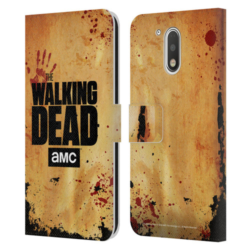 AMC The Walking Dead Logo Stacked Leather Book Wallet Case Cover For Motorola Moto G41