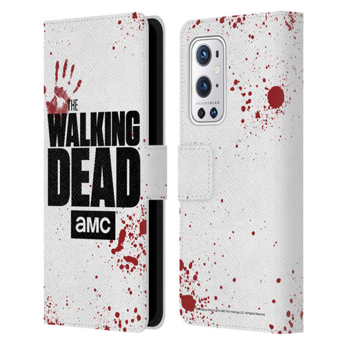 AMC The Walking Dead Logo White Leather Book Wallet Case Cover For OnePlus 9 Pro