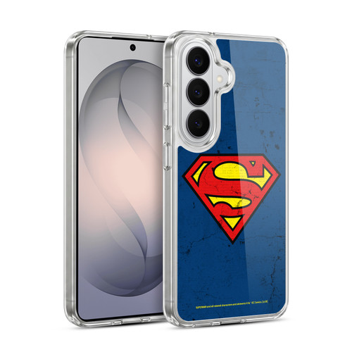 Superman DC Comics Logos Distressed Look Soft Gel Case for Samsung Galaxy S26 Plus