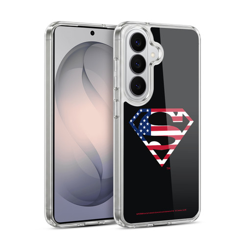 Superman DC Comics Logos U.S. Flag 2 Soft Gel Case for Samsung Galaxy S26 Plus