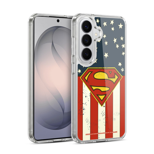 Superman DC Comics Logos U.S. Flag Soft Gel Case for Samsung Galaxy S26 Plus