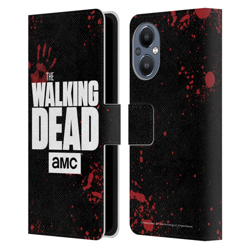 AMC The Walking Dead Logo Black Leather Book Wallet Case Cover For OnePlus Nord N20 5G