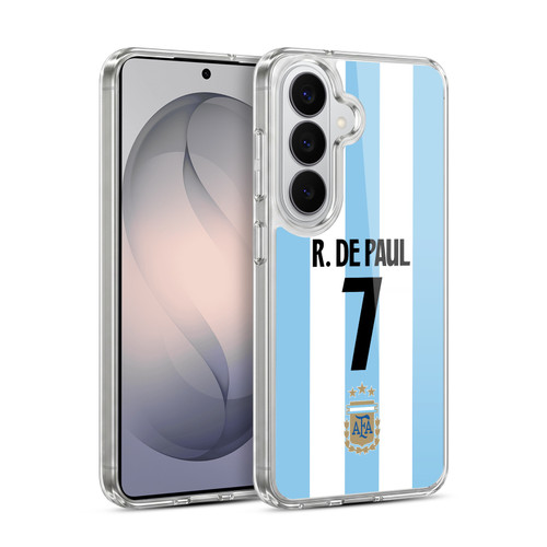 Argentina National Football Team 2024/25 Player Home Kit 1st Group Rodrigo de Paul Soft Gel Case for Samsung Galaxy S26 Plus