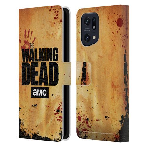 AMC The Walking Dead Logo Stacked Leather Book Wallet Case Cover For OPPO Find X5