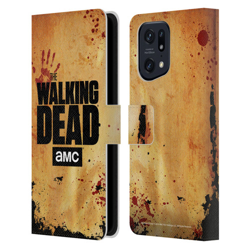 AMC The Walking Dead Logo Stacked Leather Book Wallet Case Cover For OPPO Find X5 Pro