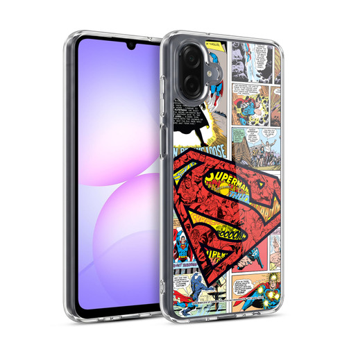 Superman DC Comics Comicbook Art Oversized Logo Soft Gel Case for Samsung Galaxy A07 4G