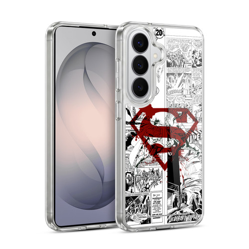 Superman DC Comics Comicbook Art Red Logo Splatter Soft Gel Case for Samsung Galaxy S26 Plus