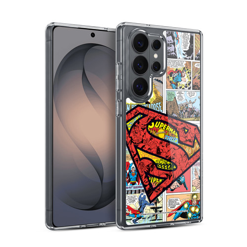 Superman DC Comics Comicbook Art Oversized Logo Soft Gel Case for Samsung Galaxy S26 Ultra