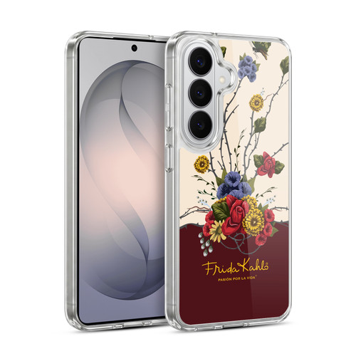 Frida Kahlo Red Florals Shrub Soft Gel Case for Samsung Galaxy S26 Plus
