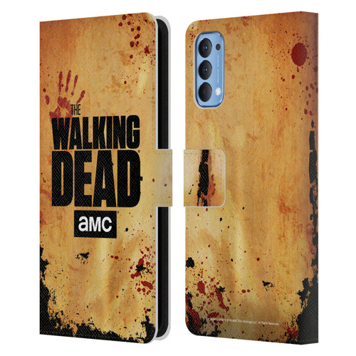 AMC The Walking Dead Logo Stacked Leather Book Wallet Case Cover For OPPO Reno 4 5G