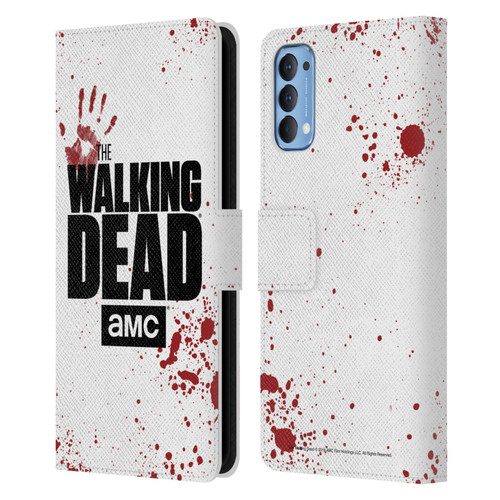 AMC The Walking Dead Logo White Leather Book Wallet Case Cover For OPPO Reno 4 5G