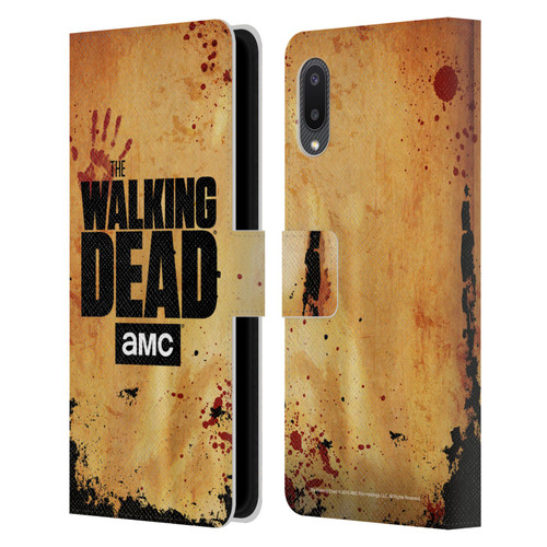 AMC The Walking Dead Logo Stacked Leather Book Wallet Case Cover For Samsung Galaxy A02/M02 (2021)
