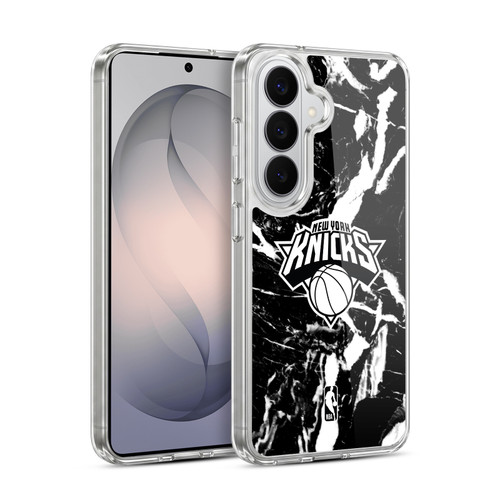 NBA New York Knicks Black Marble Soft Gel Case for Samsung Galaxy S26 Plus