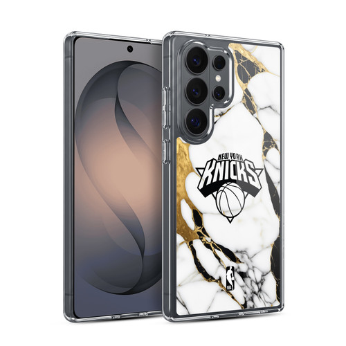 NBA New York Knicks White Marble Soft Gel Case for Samsung Galaxy S26 Ultra