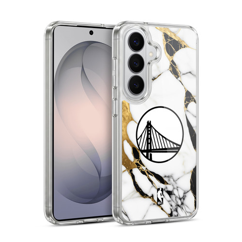 NBA Golden State Warriors White Marble Soft Gel Case for Samsung Galaxy S26