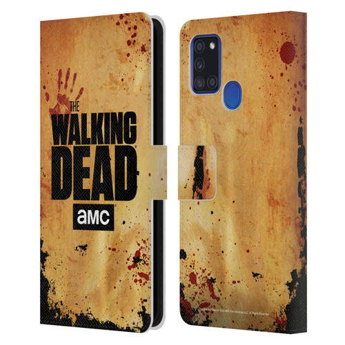 AMC The Walking Dead Logo Stacked Leather Book Wallet Case Cover For Samsung Galaxy A21s (2020)