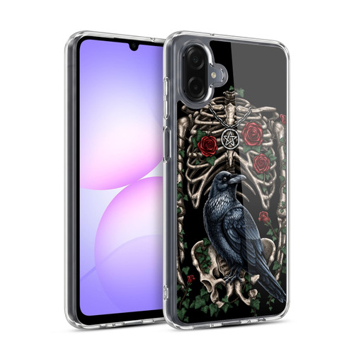Sarah Richter Animals Gothic Black Crow & Skeleton Soft Gel Case for Samsung Galaxy A07 4G