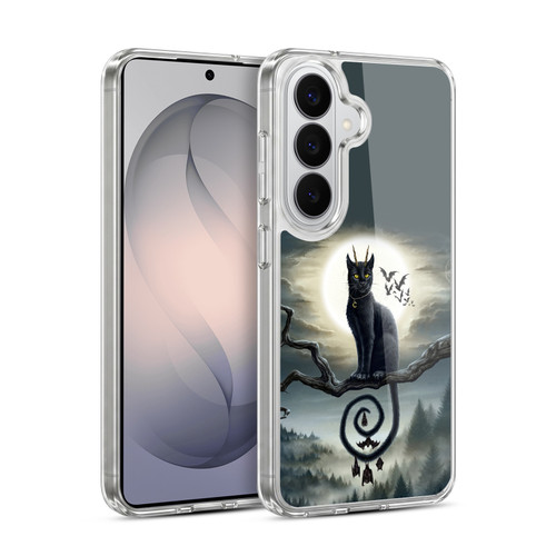 Sarah Richter Animals Gothic Black Cat & Bats Soft Gel Case for Samsung Galaxy S26