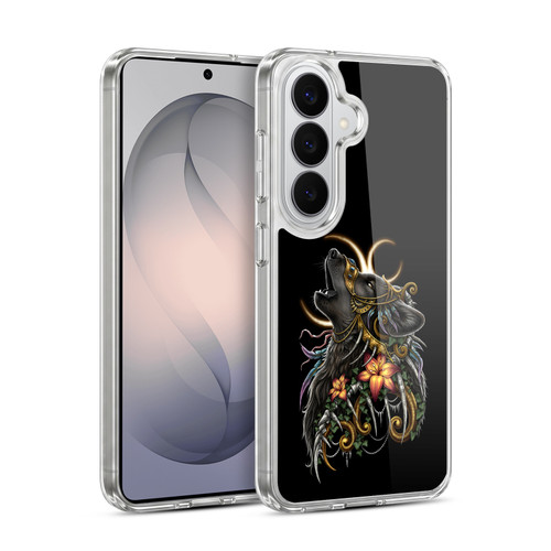 Sarah Richter Animals Gothic Black Howling Wolf Soft Gel Case for Samsung Galaxy S26