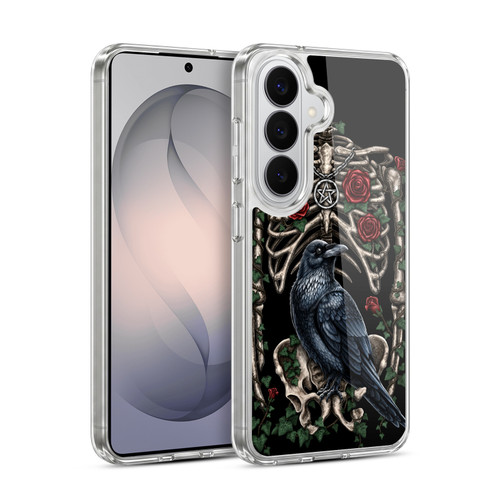 Sarah Richter Animals Gothic Black Crow & Skeleton Soft Gel Case for Samsung Galaxy S26
