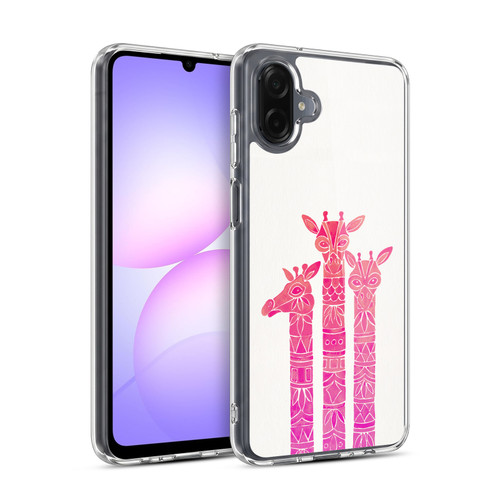 Cat Coquillette Animals Pink Ombre Giraffes Soft Gel Case for Samsung Galaxy A07 4G