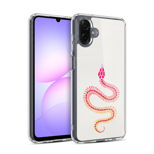 Cat Coquillette Animals Pink Ombre Snake Skeleton Soft Gel Case for Samsung Galaxy A07 4G