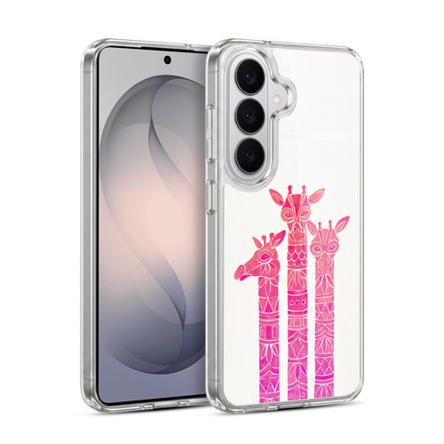 Cat Coquillette Animals Pink Ombre Giraffes Soft Gel Case for Samsung Galaxy S26 Plus