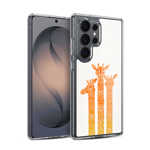 Cat Coquillette Animals Orange Ombre Giraffes Soft Gel Case for Samsung Galaxy S26 Ultra