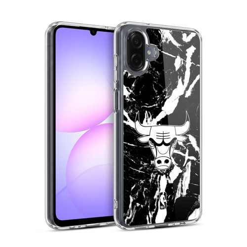 NBA Chicago Bulls Black Marble Soft Gel Case for Samsung Galaxy A07 4G