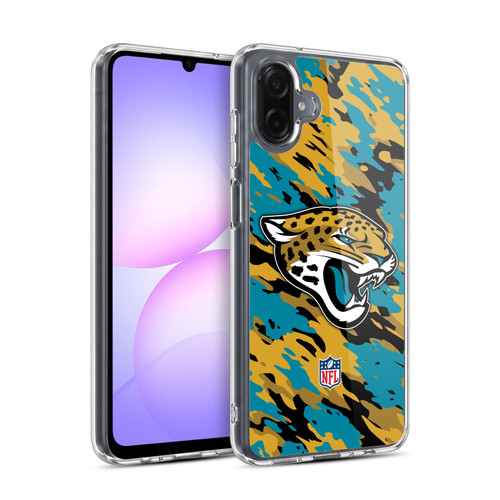 NFL Jacksonville Jaguars Logo Camou Soft Gel Case for Samsung Galaxy A07 4G