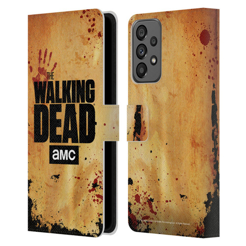 AMC The Walking Dead Logo Stacked Leather Book Wallet Case Cover For Samsung Galaxy A73 5G (2022)