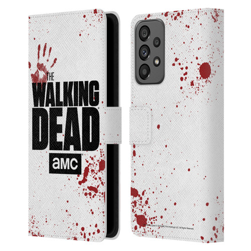 AMC The Walking Dead Logo White Leather Book Wallet Case Cover For Samsung Galaxy A73 5G (2022)