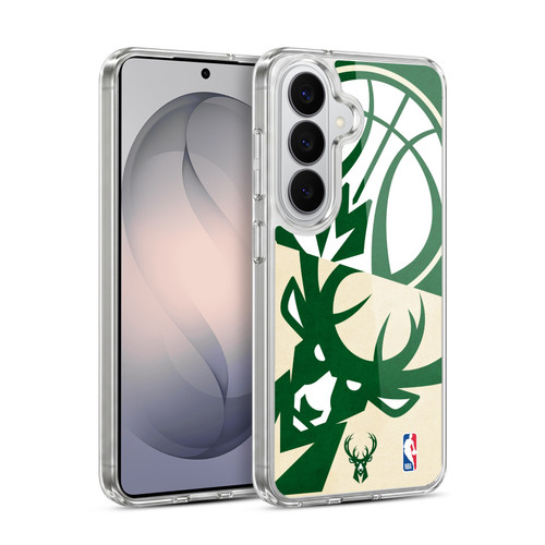 NBA Milwaukee Bucks Half Oversized Soft Gel Case for Samsung Galaxy S26