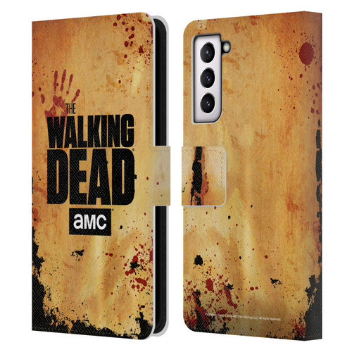 AMC The Walking Dead Logo Stacked Leather Book Wallet Case Cover For Samsung Galaxy S21 5G