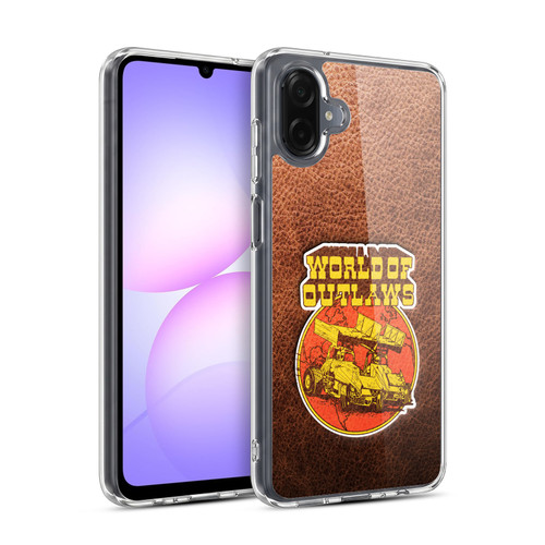 World of Outlaws Western Graphics Sprint Car Leather Print Soft Gel Case for Samsung Galaxy A07 4G