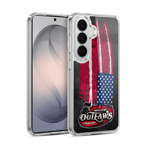 World of Outlaws Western Graphics US Flag Distressed Soft Gel Case for Samsung Galaxy S26