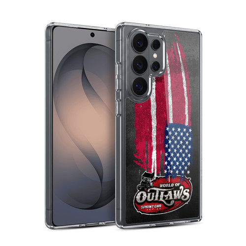 World of Outlaws Western Graphics US Flag Distressed Soft Gel Case for Samsung Galaxy S26 Ultra