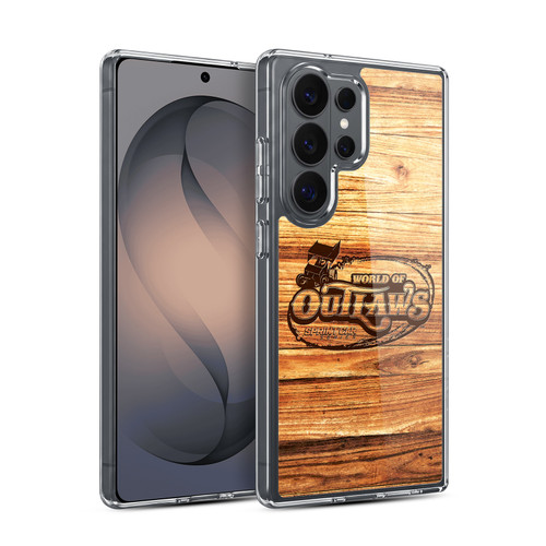 World of Outlaws Western Graphics Wood Logo Soft Gel Case for Samsung Galaxy S26 Ultra