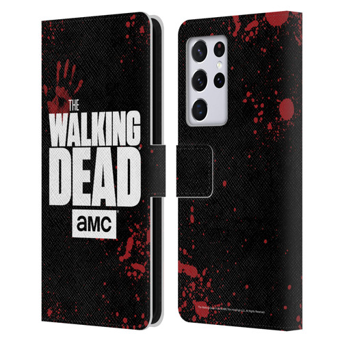 AMC The Walking Dead Logo Black Leather Book Wallet Case Cover For Samsung Galaxy S21 Ultra 5G